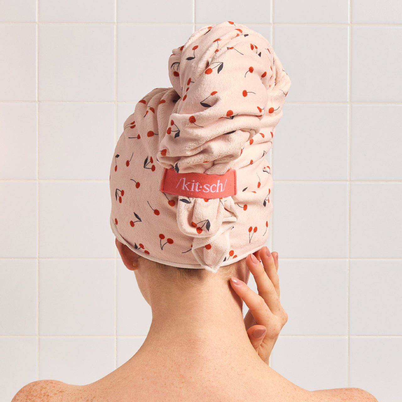 Toalla XL con estampado de cerezas