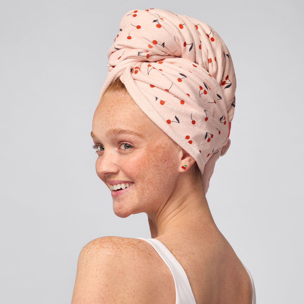 Toalla XL con estampado de cerezas