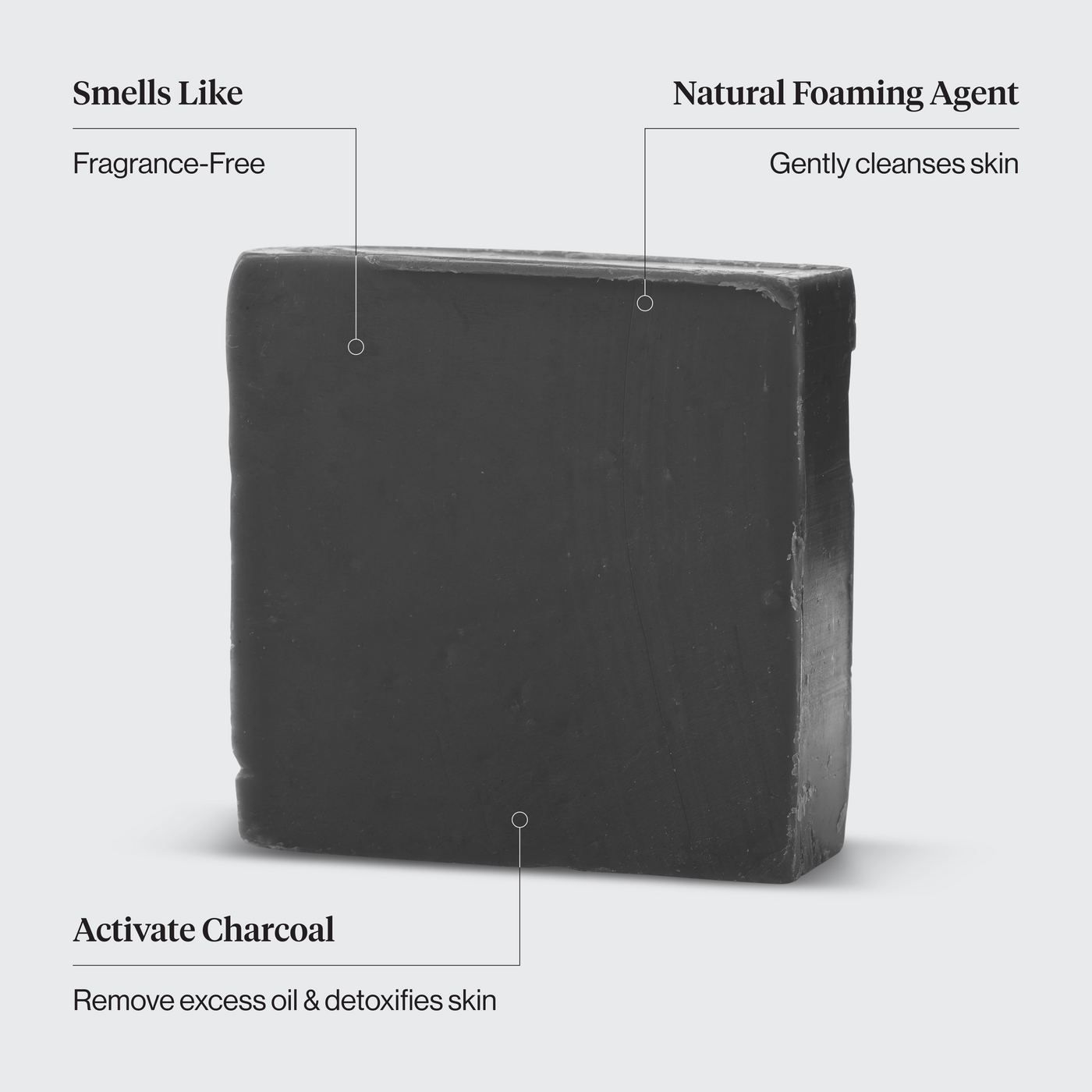 Barretta detergente per il corpo disintossicante al carbone