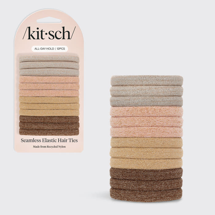 Medium Neutral Glitter Elastics 12 st Set