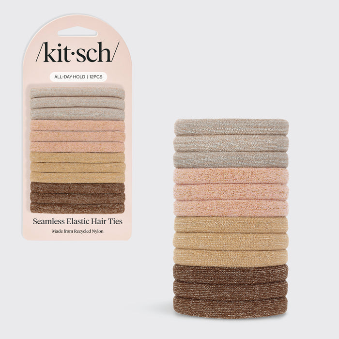 Medium Neutral Glitter Elastics 12 st Set