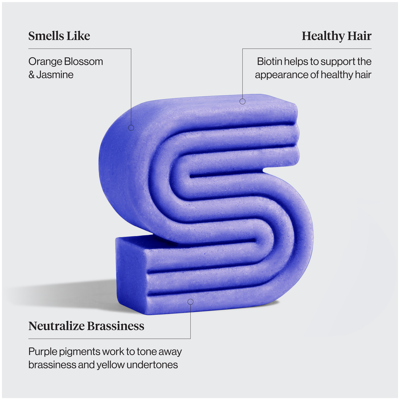 Champú tonificante púrpura en barra para cabellos teñidos y grises
