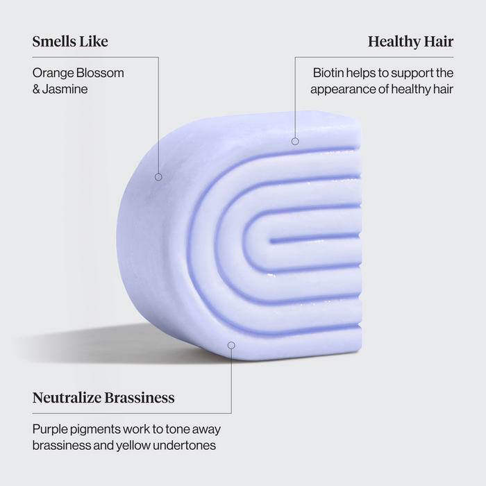 Acondicionador tonificante púrpura en barra para cabellos teñidos y grises