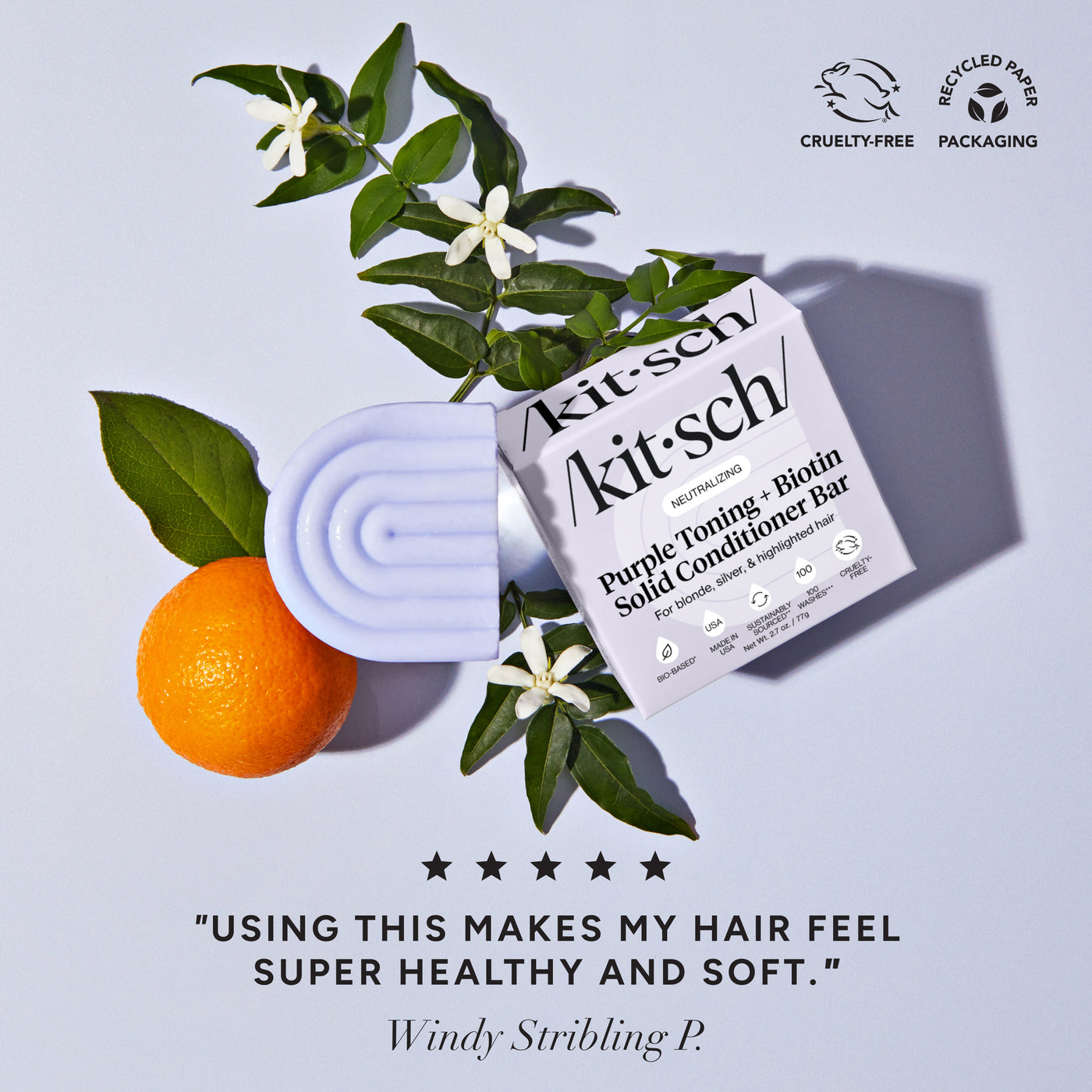 Lila Toning Conditioner Bar für farbbehandeltes & graues Haar