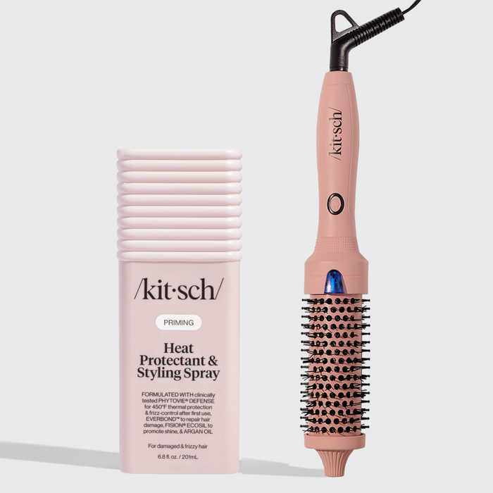 Ensemble Spray protecteur contre la chaleu + Brosse Ronde Thermique Volumisante