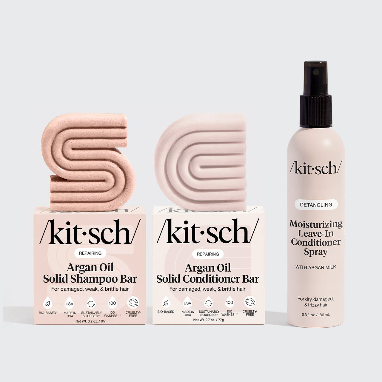 Pacchetto di shampoo e balsamo riparatore all'olio di argan + leave in conditioner