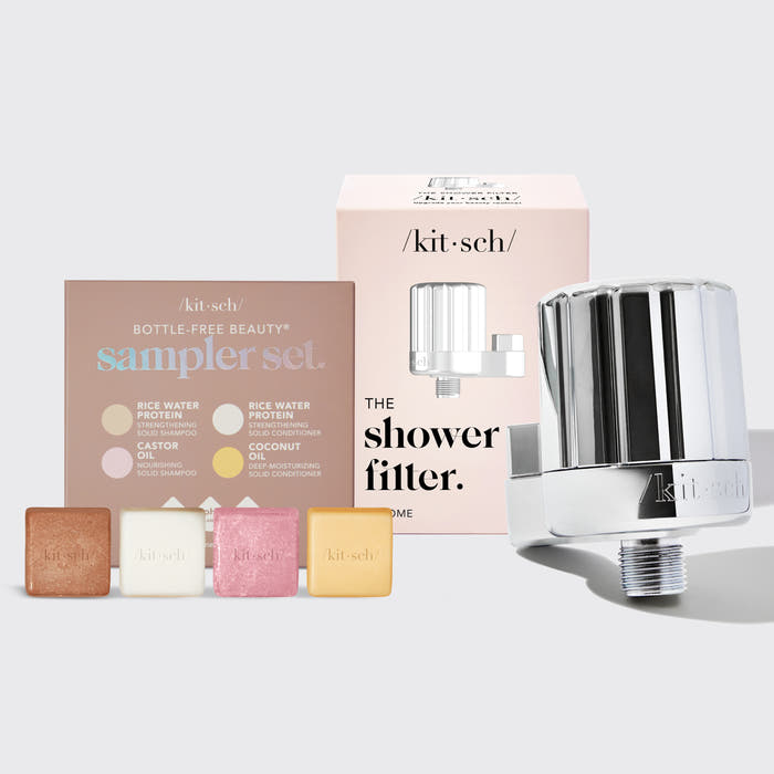 Filtre de douche + Shampoing et conditionneur 4 pièces - Chrome