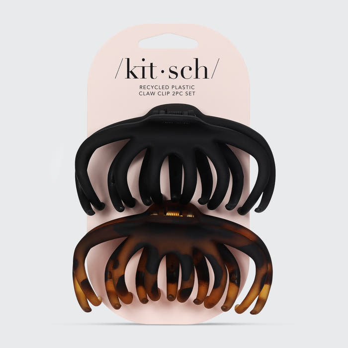 KITSCH Black & Tort Octopus Claw Clips 2pc Set - hero product shot